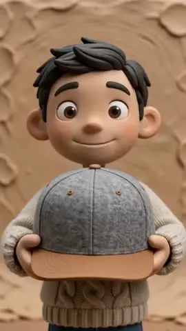 Denim cap | Claymation AI ad